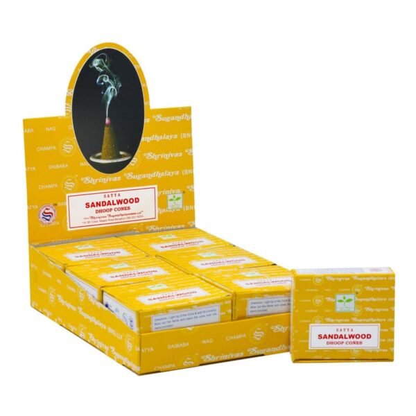 Kadzidełka stożkowe z drzewa sandałowego 12 szt.