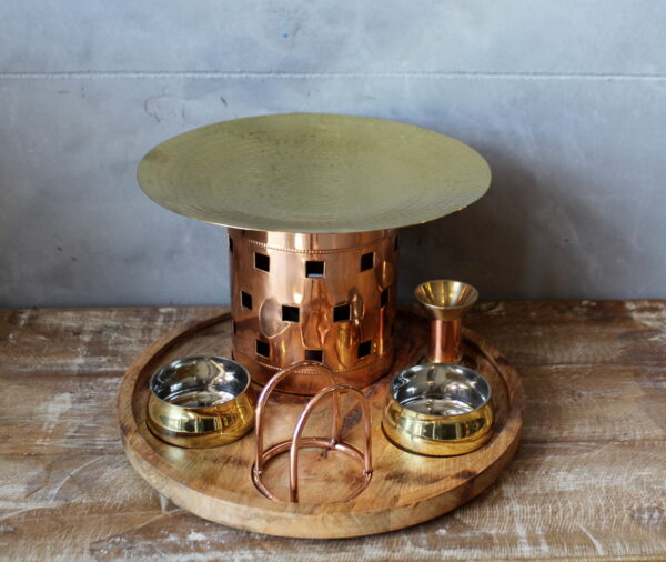 Indian Copper Accessories Warmer Set
