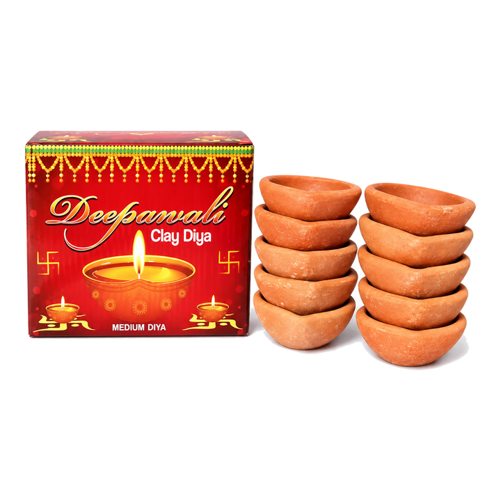 Średnie gliniane diya – 10 szt.