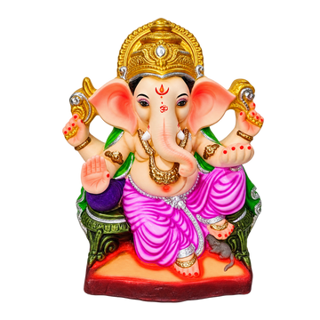 Gliniana figurka Visarjan Ganesh 18 cali